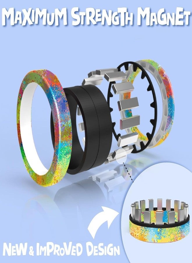 Kidology Magnetic Fidget Toy Ring Set, ADHD Therapy Spinner for Adults, Stress Relief Toys, Gift for 8+ Year Old Boys & Girls - Image 4